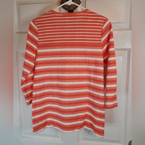 (402) Kim Roger's Woman's Long Sleeve Blouse,  Size: Small Color: Orange - Picture 16 of 16